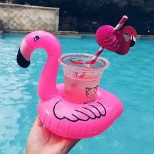 Opblaasbare bekerhouder flamingo