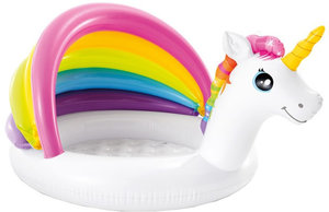 Opblaas zwembad unicorn met zonnescherm