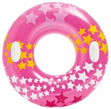 Zwemband met handvaten sterren roze (91cm)