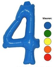 Opblaascijfer 4 geel
