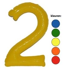 Opblaascijfer 2 oranje