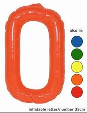 Opblaascijfer 0 oranje