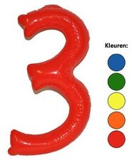Opblaascijfer 3 blauw